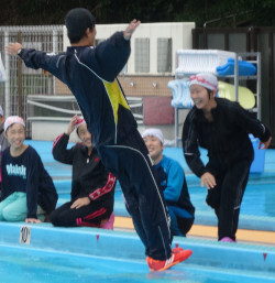 lifesaving pool swimming lesson fully clothed water safety